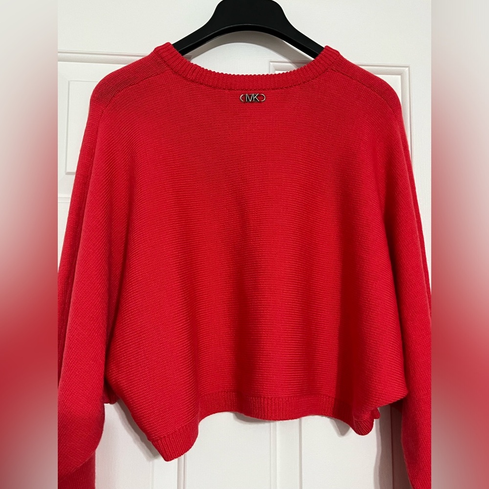 Michael Kors knit sweater top in orange/ coral